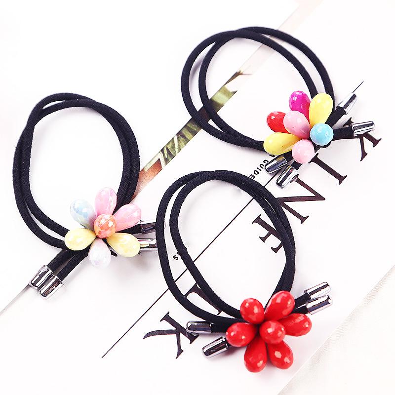 1PC Women Girls Korean Cute Seven Petals Flower Hair Rope Elastic