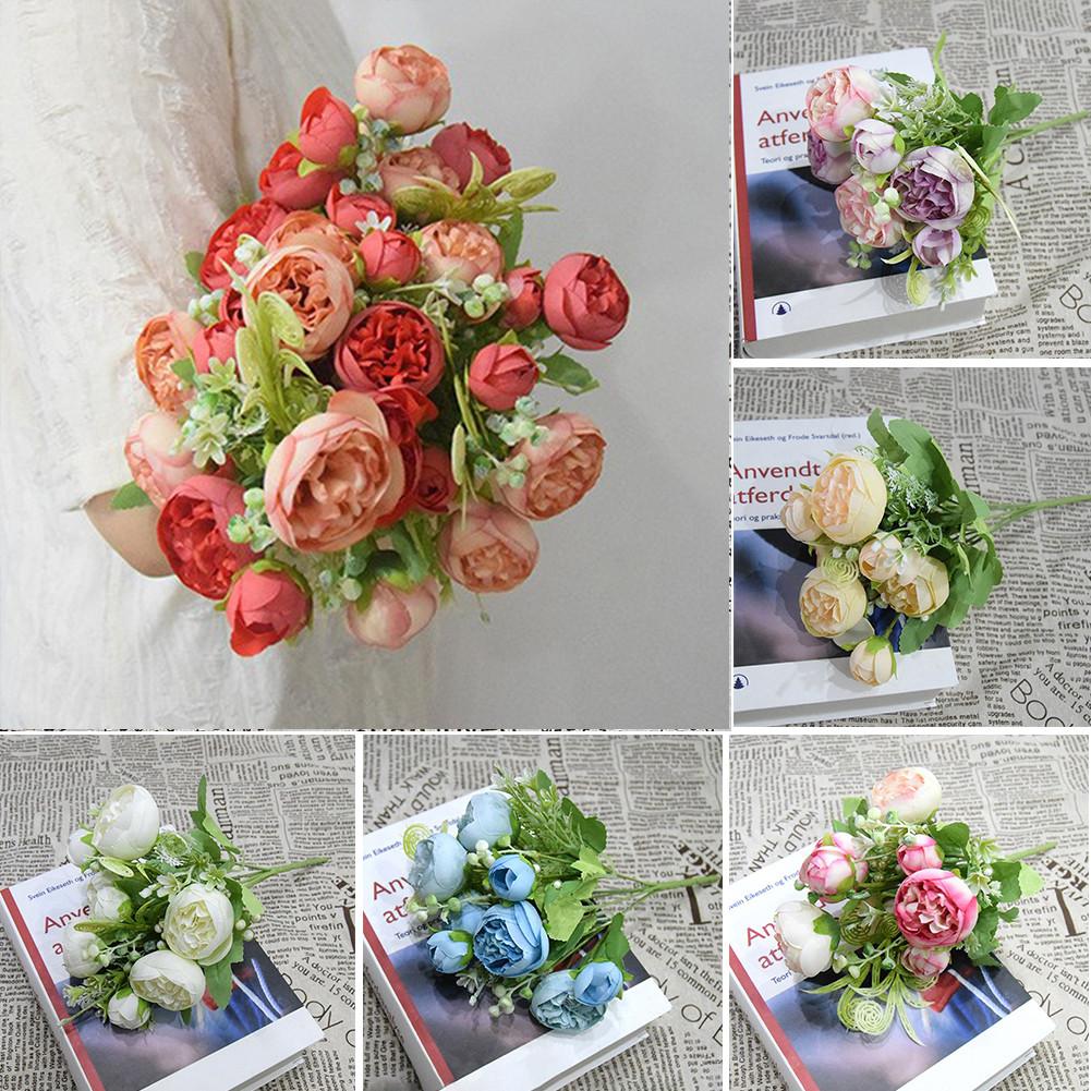 1 Bunch Artificial Flowers Christmas Decorations Garden Outdoor Silk