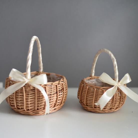 Cheap Flower Basket Woven HandHeld Wicker Decorative Picnic Storage