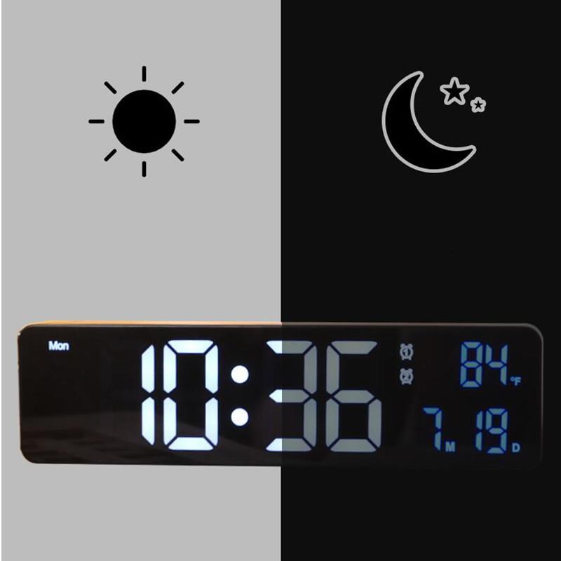 Cheap Digital Alarm Clock Temperature Date Dual Alarms Voice Control