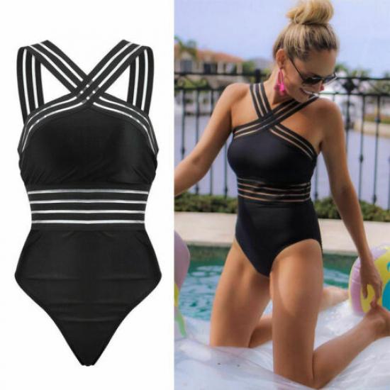 Frauen Einteilige sexy Badeanzug Bademode Beachwear Pushup Bikini Baden Monokini günstig kaufen