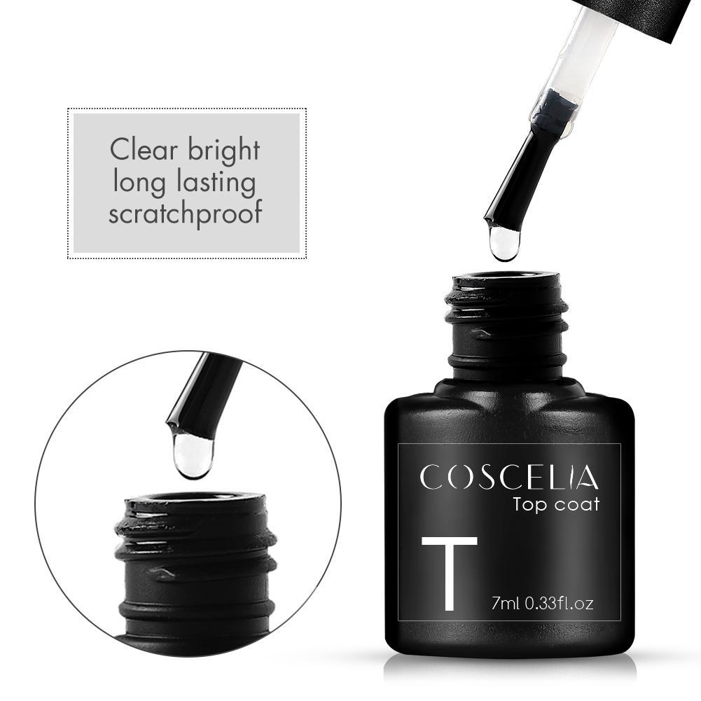 Cheap COSCELIA 7ml Base Top Coat Nail Gel Enhancer Varnish Soak Off UV