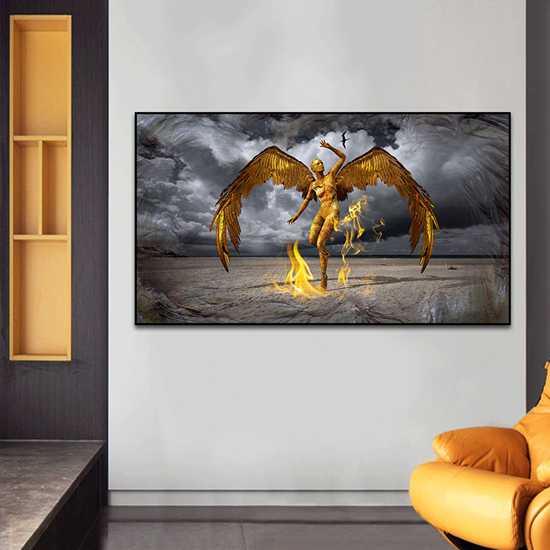 Flame Golden Angel Arte Creativo Pintura Concepcion Artistica Decoracion Del Hogar Pintura Digital Impresion Lienzo Pintura De Fondo Decoracion De Pared Comprar A Buen Precio Entrega Gratuita Resenas Reales Con Fotos