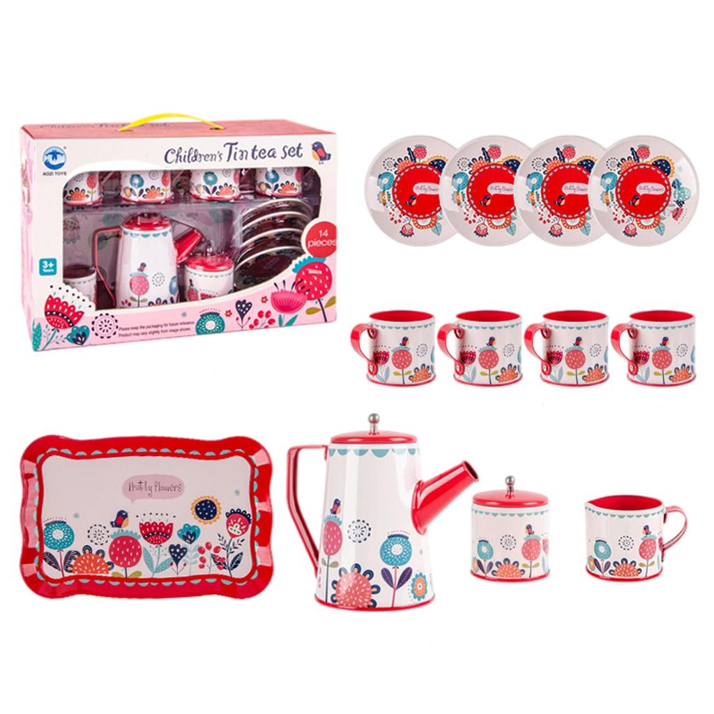 Buy Tin Teapot Toy Set for Tea Party Children Kitchen Pretend Playset