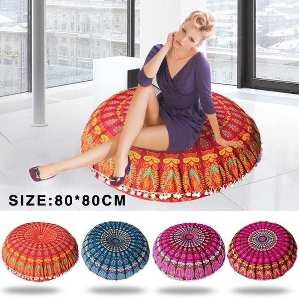 Buy Large Mandala Floor Pillows Round Bohemian Meditation Cushion Cover