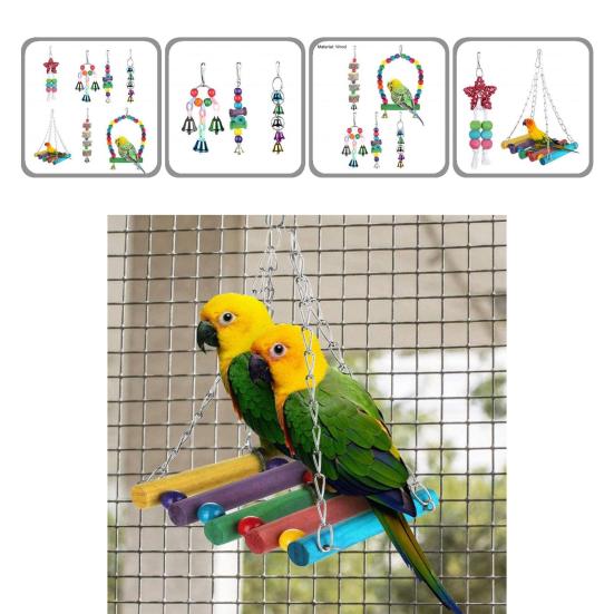 Koupit Practical Wearresistant Unique Design Wood Bird Parrot Swing