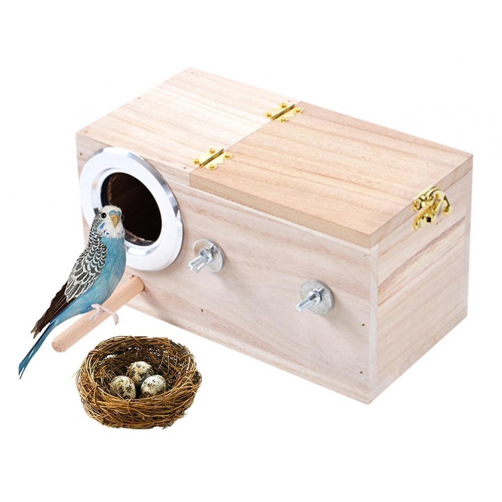 Buy Pet Bird House Parakeet Nest Box Bird House Budgie Wood Breeding