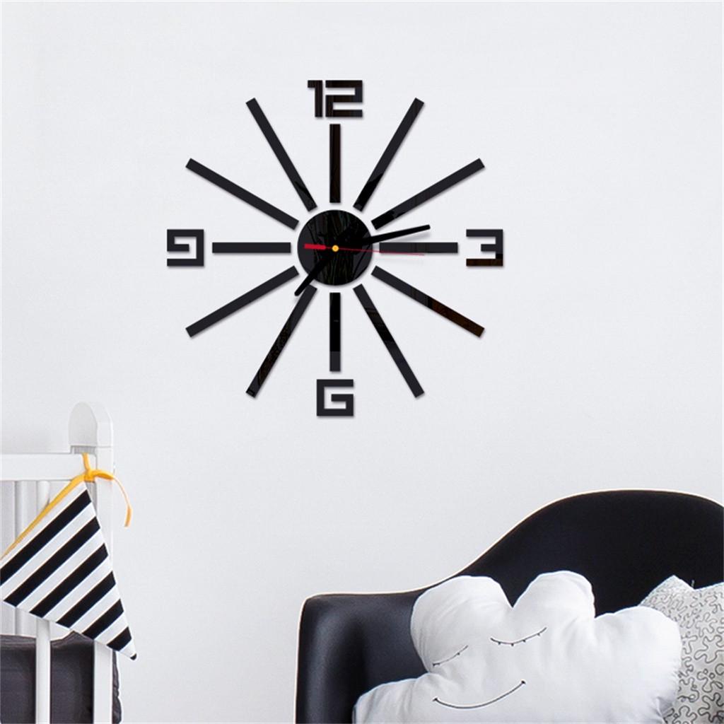 3D DIY Roman Numbers Acrylic Mirror Wall Sticker Clock Home Decor Mural