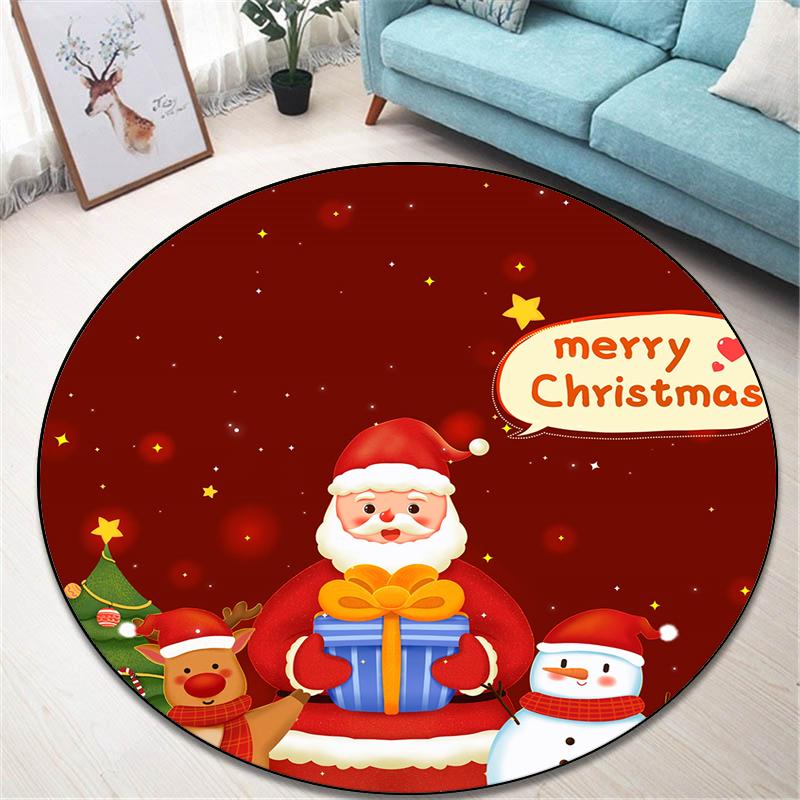 Buy Christmas Printed Round Carpet for Living Room Mat for Children