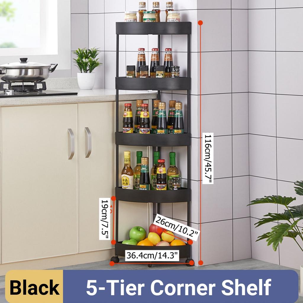 Buy 3/4/5 Layer Removable Kitchen Bathroom Corner Shelf Storage