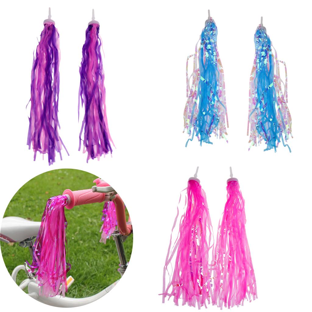 Bike Streamers Tricycle Kids Girls Handlebar Grip Tassels 3 Color uygun