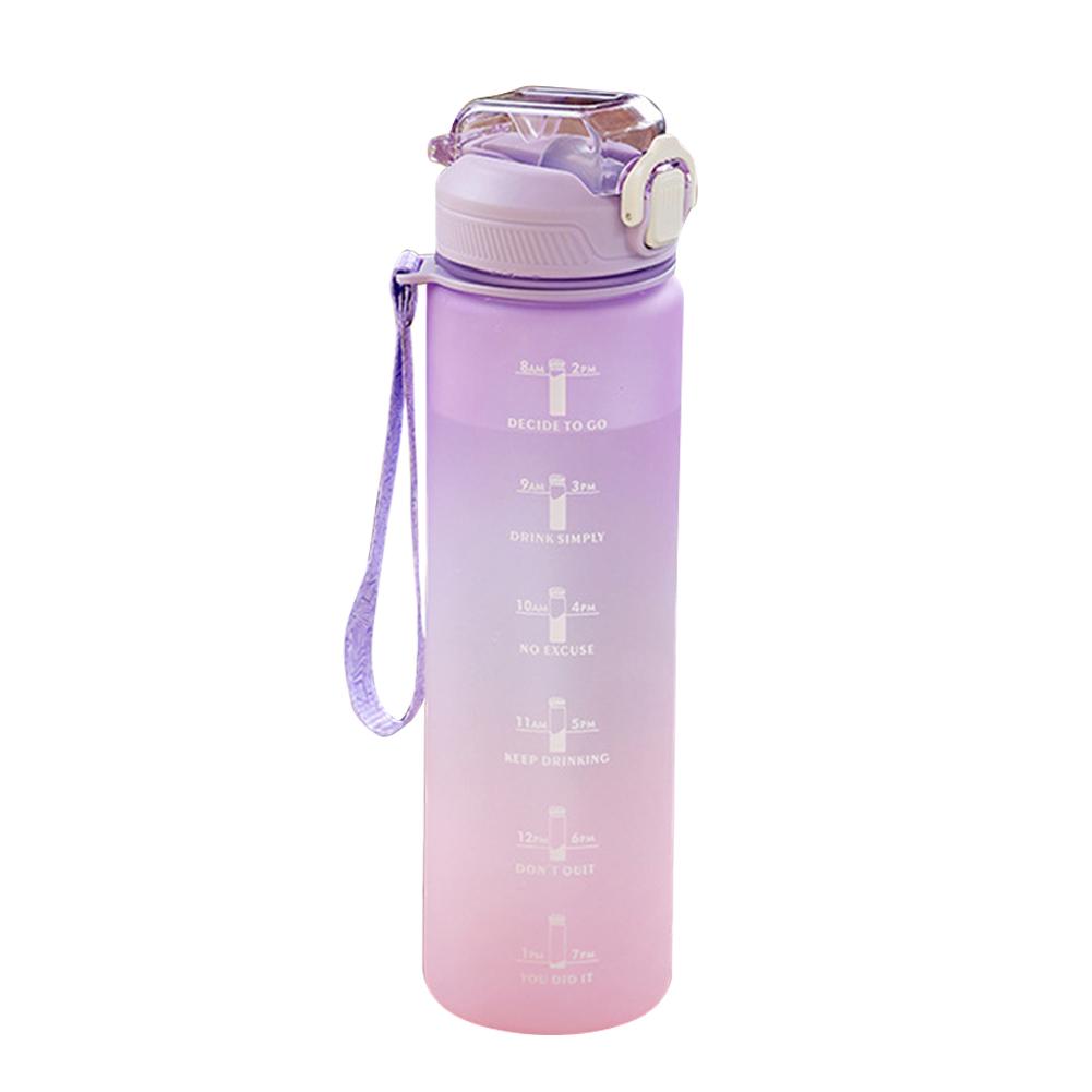 Buy Plastic Water Bottle with Time Marker Sports Leakproof Drink Cup