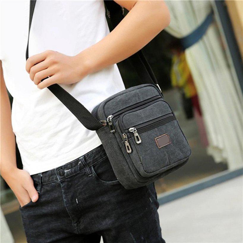 Cheap Casual Small Canvas Shoulder Bag Men's Square Bag Diagonal Bag