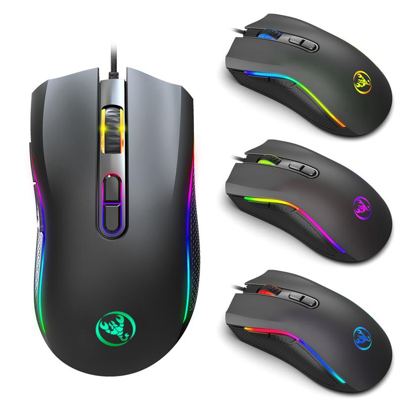 Buy Hxsj A869 Rgb Gaming Mouse 7200Dpi 7 Buttons Mechanical Macros