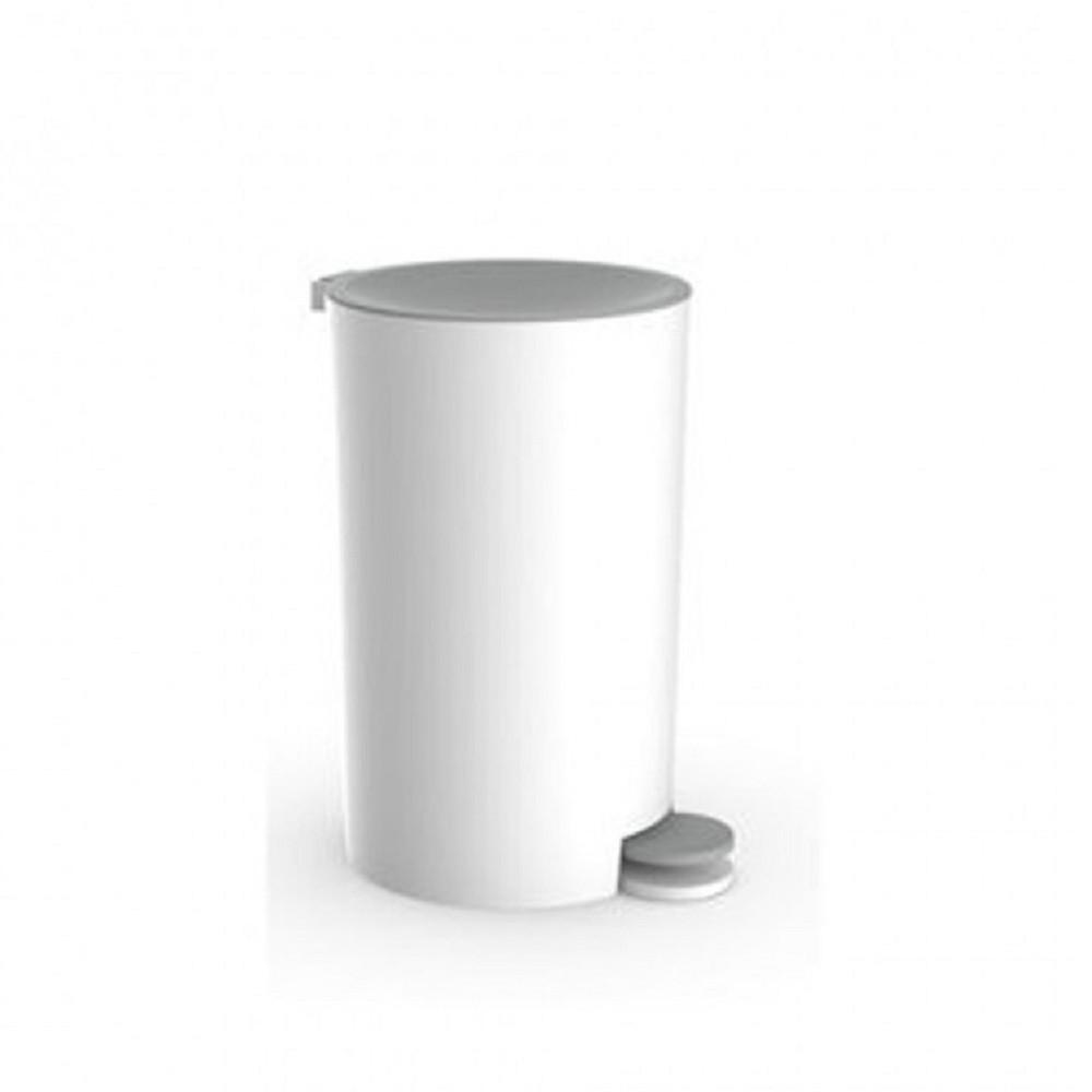 Buy Trash Bin Bathroom Furniture White Gray Plastic 16 X 25.5 Cm 69851 at affordable prices