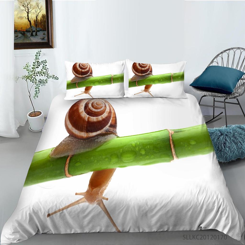 Duvet Cover Set Queen King Size Snail Printed Luxuny Bedding Cover Suit