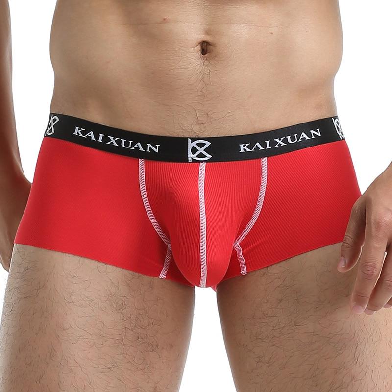 Koupit Seamless Men Boxers Luxury Silk Boxers Spandex 3D Crotch Boxer