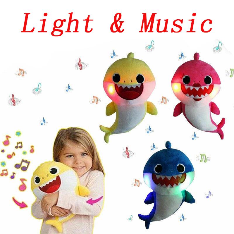 Baby Hai Licht singen Plüschtiere Musik Puppe englisches Lied Geschenk