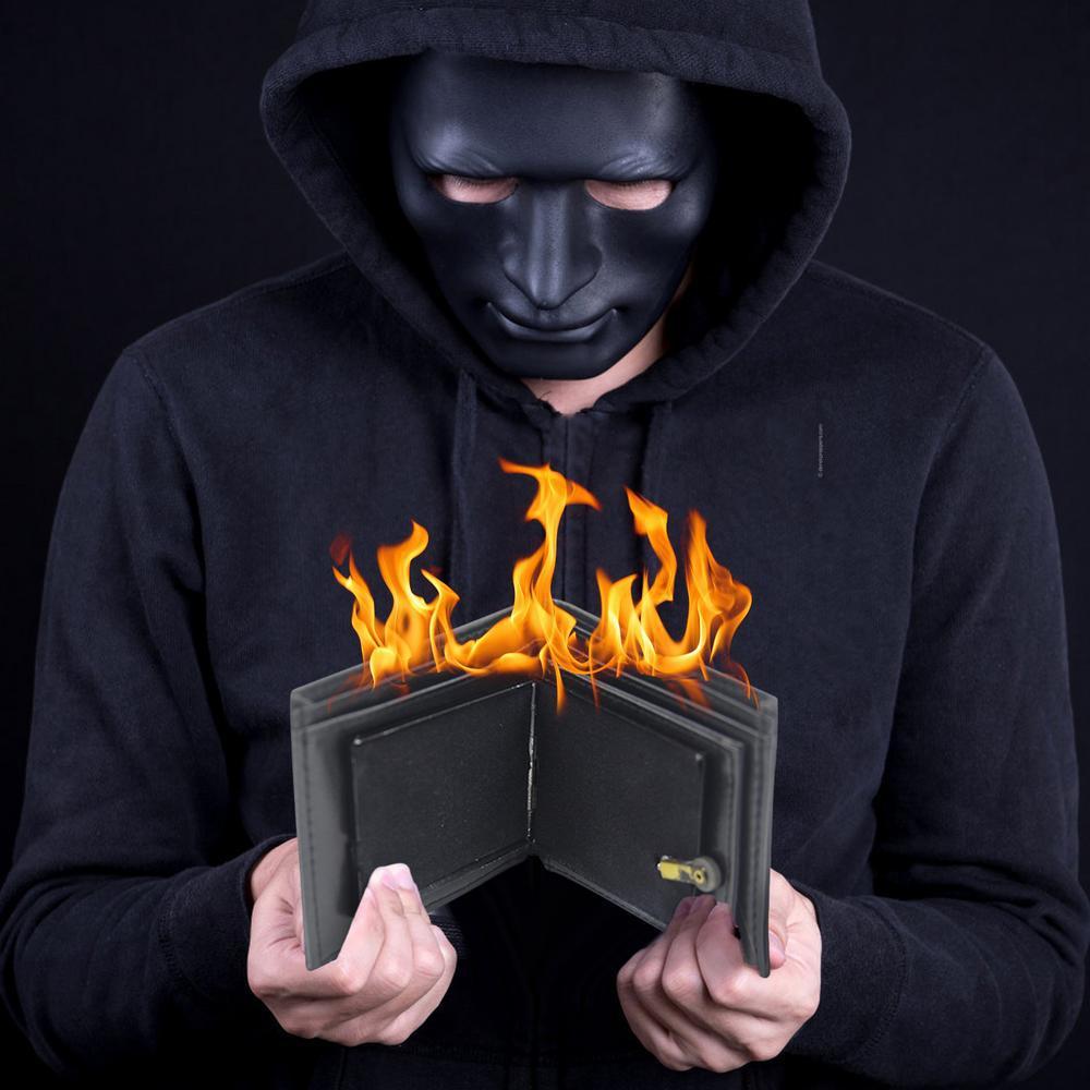 Magic Trick Flaming Wallet Big Flame Magician Trick Wallet Stage Street