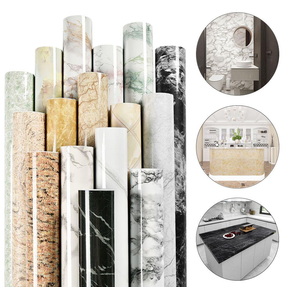 Satın alın Self Adhesive Vinyl Marble Wallpaper Cupboard Wall Decals