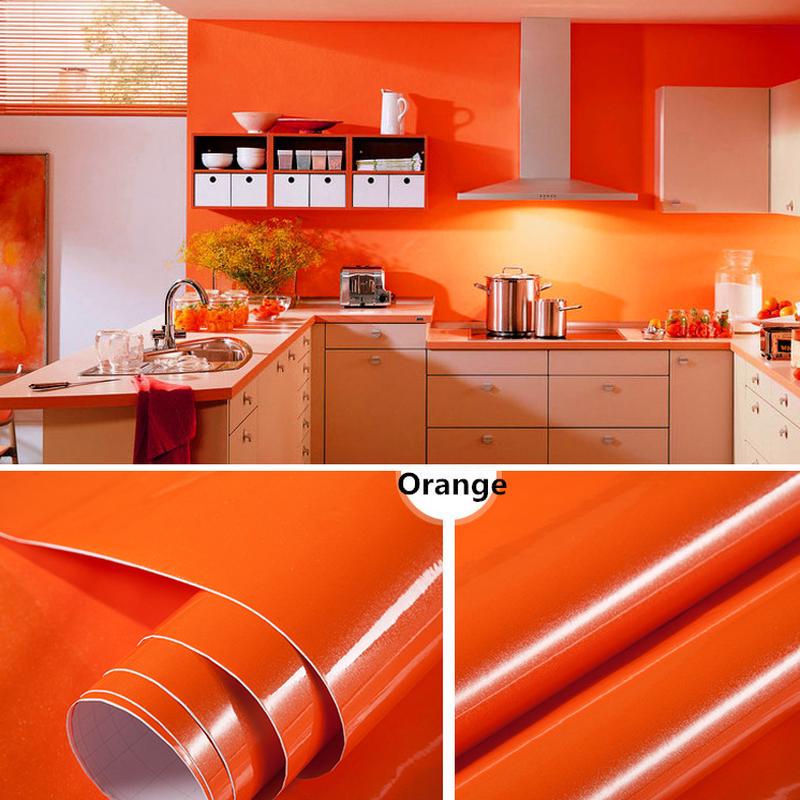 Pearlized PVC Self Adhesive Wallpaper Furniture Bathroom Kitchen Solid