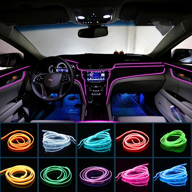 Auto Led Lights Strip Car Interior Lighting Garland El Wire Neon Light