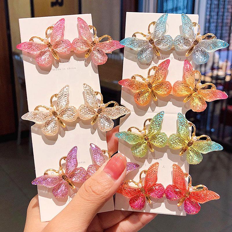 Buy Women Girls Butterfly Hair Clip Hair Pins Acrylic Metal Clamps Hair Accessories at