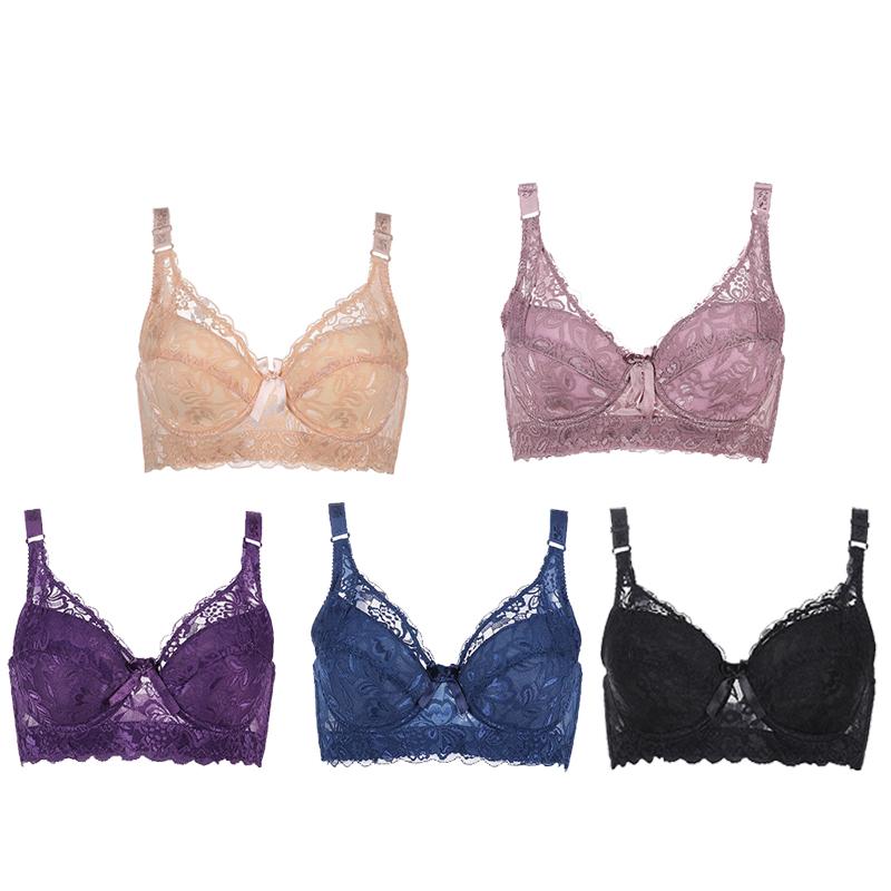 Cheap 3646 Plus Size Women Ultrathin Bra Underwire PushUps Lace Bras