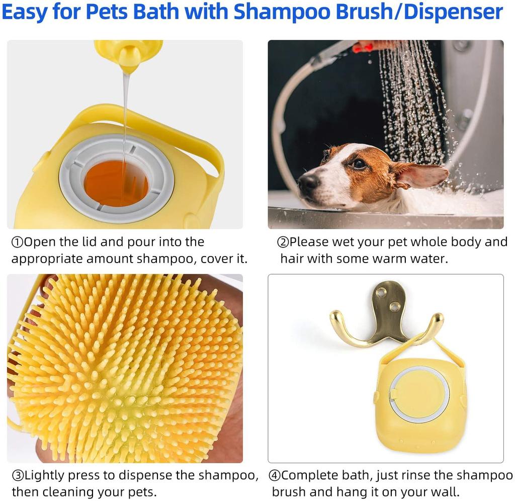 Buy Bathroom Puppy Big Dog Cat Bath Massage Gloves Brush Soft Safety
