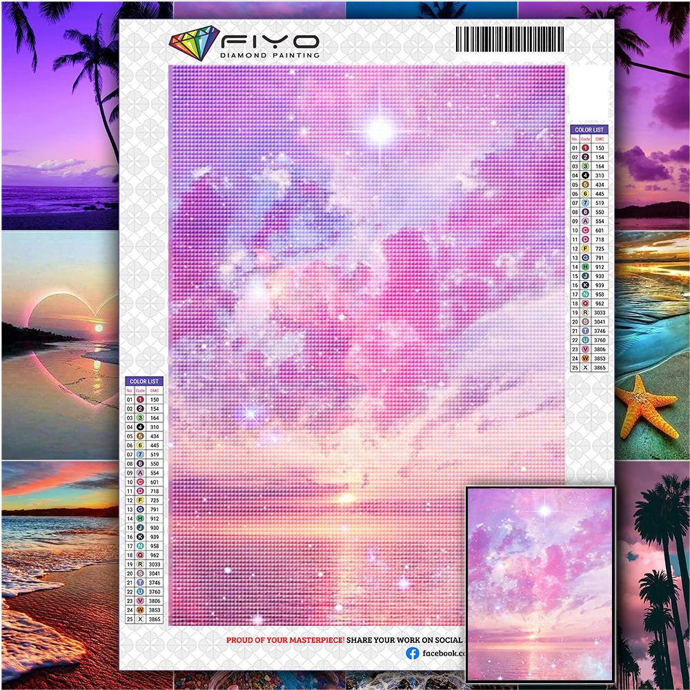 Buy Diamond Painting Scenery Diamond Embroidery Seaside Sunset Full
