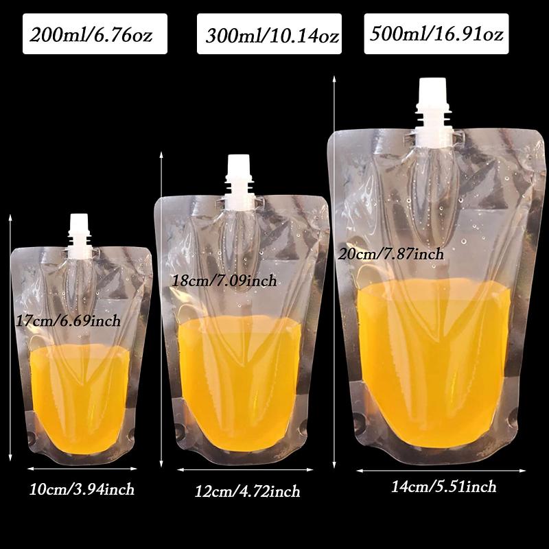Buy 10pcs Concealable And Reusable Liquor Pouches flask Stand up Spout