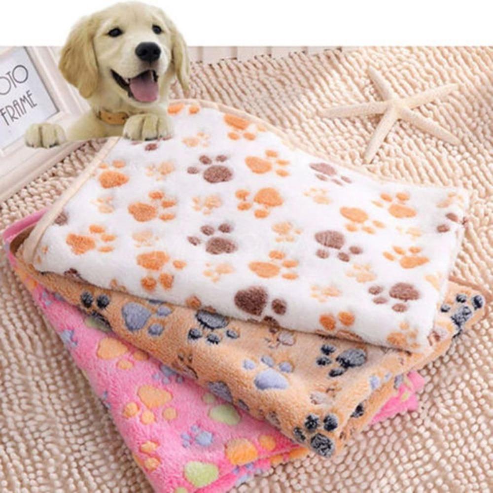 Buy New Cute Dog Mats Soft Flannel Fleece Paw Foot Print Warm