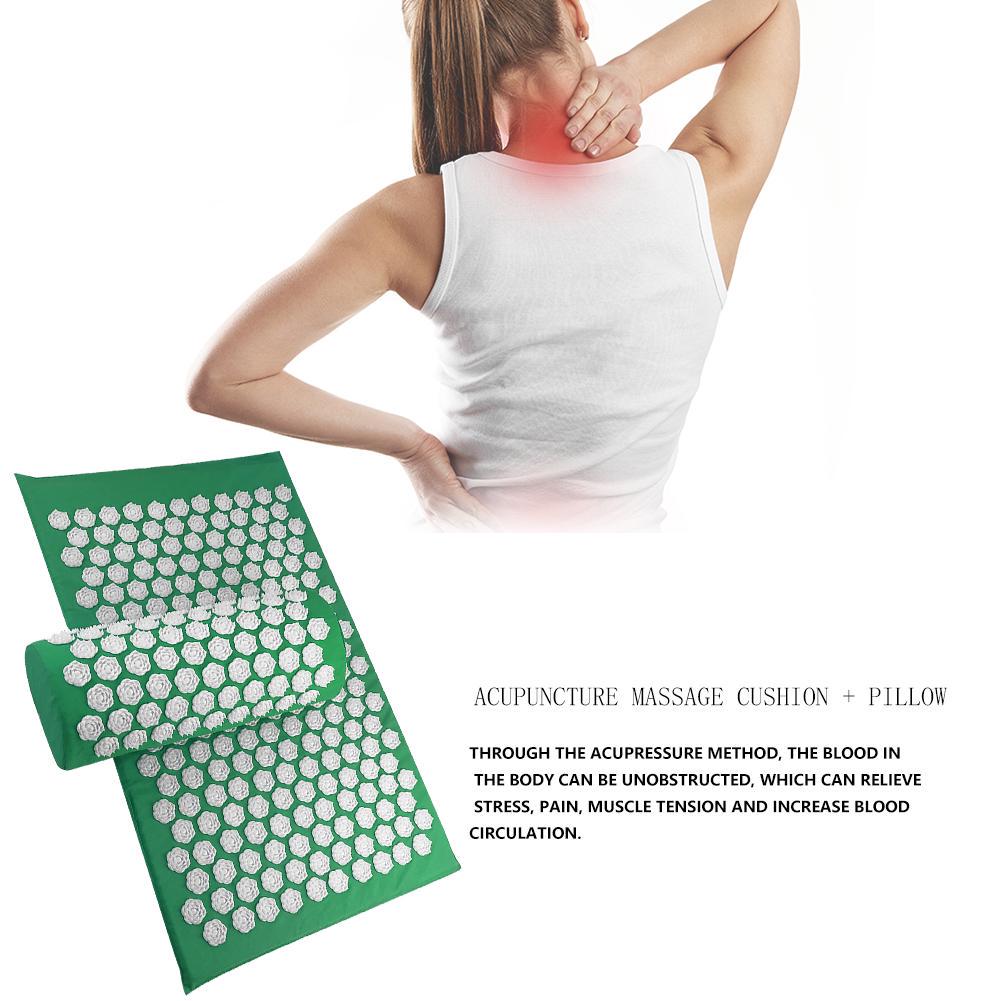 Cheap 1set Massage Acupuncture Relieve Stress Pain Yoga Mat Acupressure