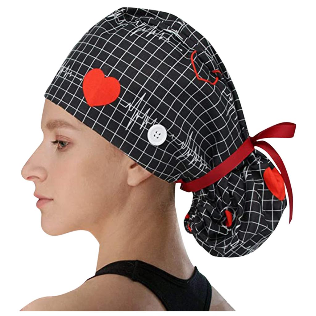 Buy FS Scrub Cap With Buttons Bouffant Hat With Sweatband for Womens