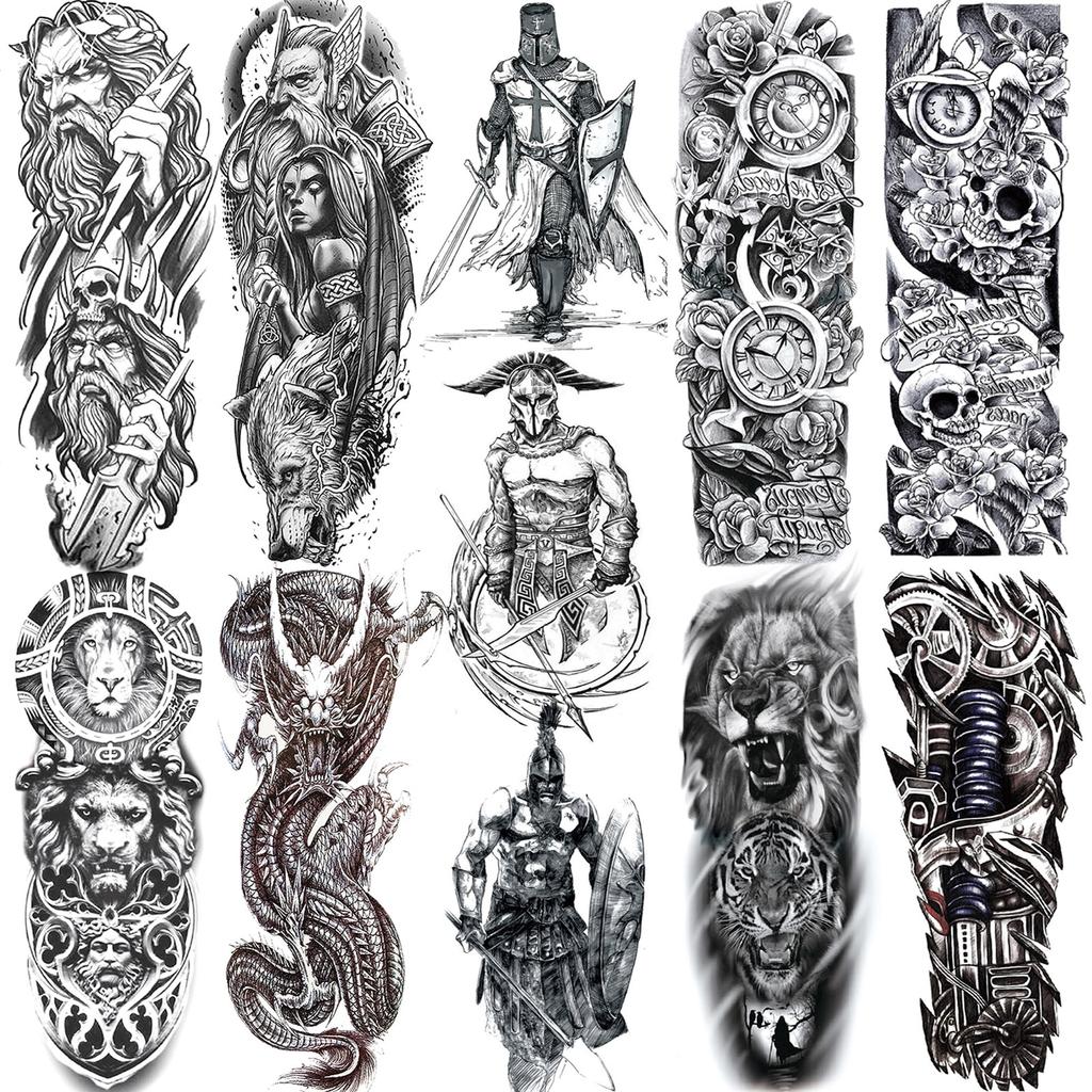 Black Military Maori Totem Temporary Sleeve Tattoos For Men Realistic Fake Full Arm3D Dragon Skull Wolf Lion Robot Tatoos Paste Acheter À Prix Bas — Livraison Gratuite, Avis Réels Avec Des Photos — 1024_x_1024_jpg