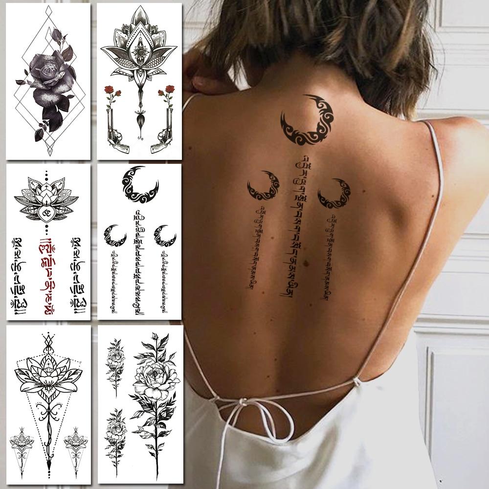 Buy Sanskrit Character Temporary Tattoo For Women Small Lotu Flower Fake Tattoo Sticker Finger Geometric Rose Branch Back Moon Tatoo At Affordable Prices — Free Shipping, Real Reviews With Photos — Joom 1000_x_1000_jpg