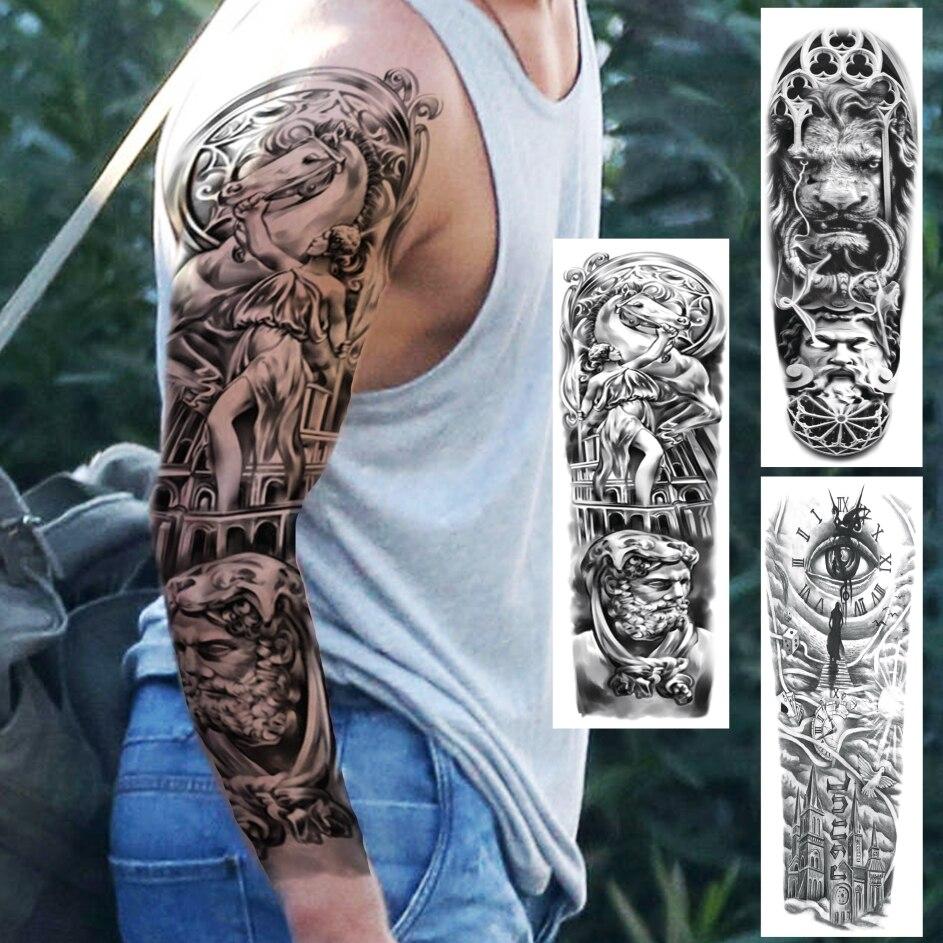 Buy Vintage Unicorn Big Temporary Tattoos Sleeve For Men Women God Nun Horse Tattoo Fake Sticker Realistic Full Arm Waterproof Tatoo At Affordable Prices — Free Shipping, Real Reviews With Photos — Joom