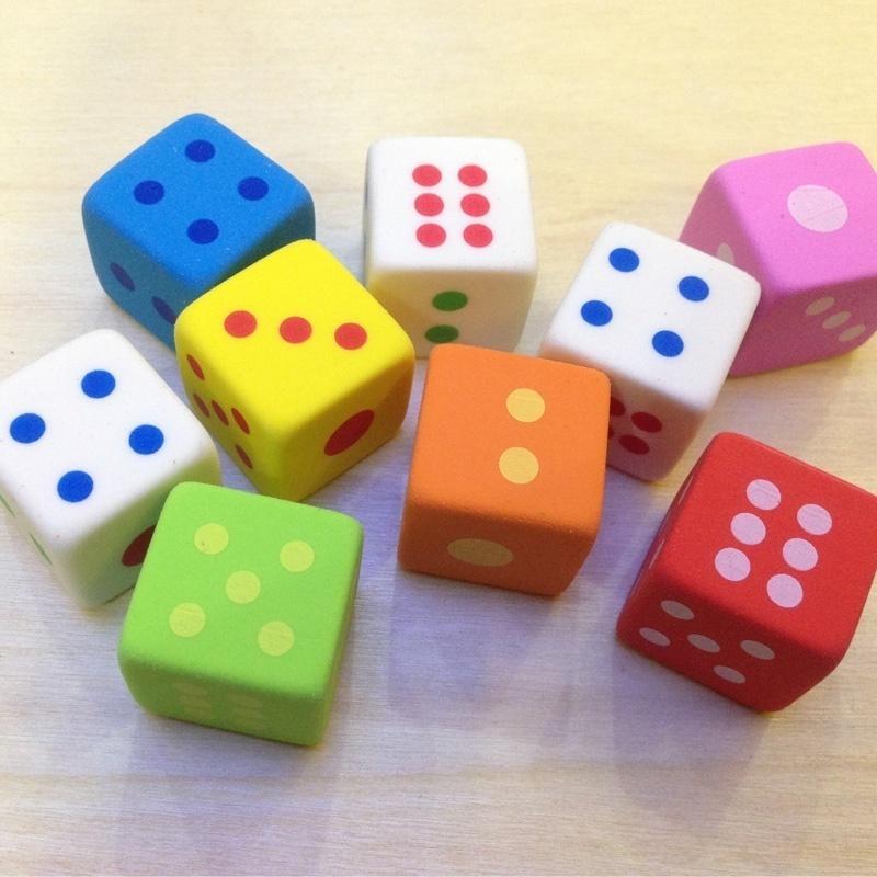 Buy 3pcs Toys Erasers Color Set Kids Dice Shaped 2*2cm 3D Novelty Cancy