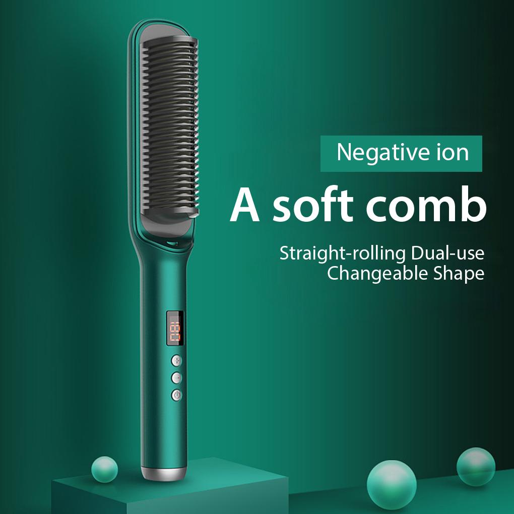 Buy Electric Hair Straightener Brush Temperature Adjustable 17 Gear