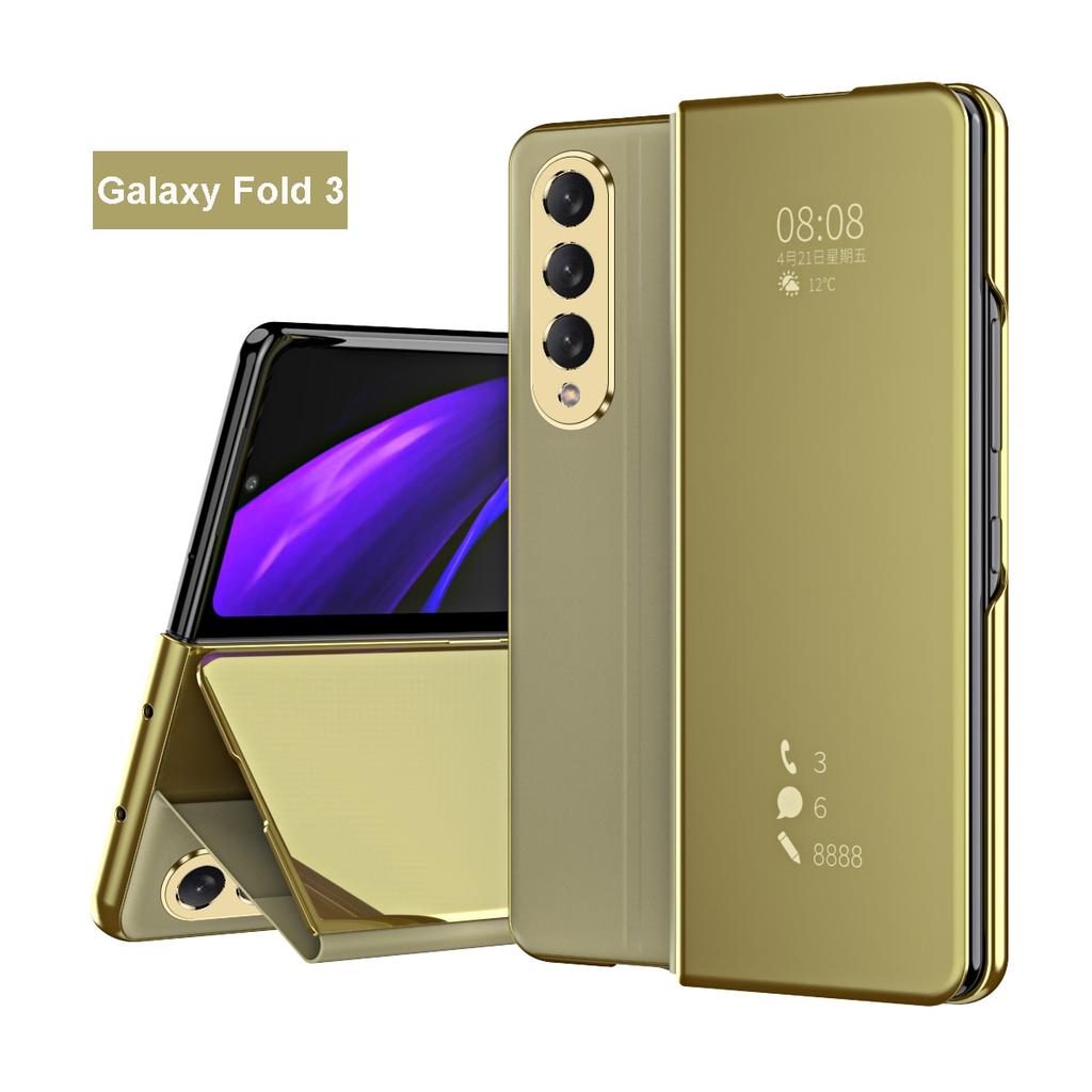 Buy Z Fold 3 Flip Case for Samsung Galaxy Z Fold 3 Smart Mirror Flip Clear View Stand Cover for
