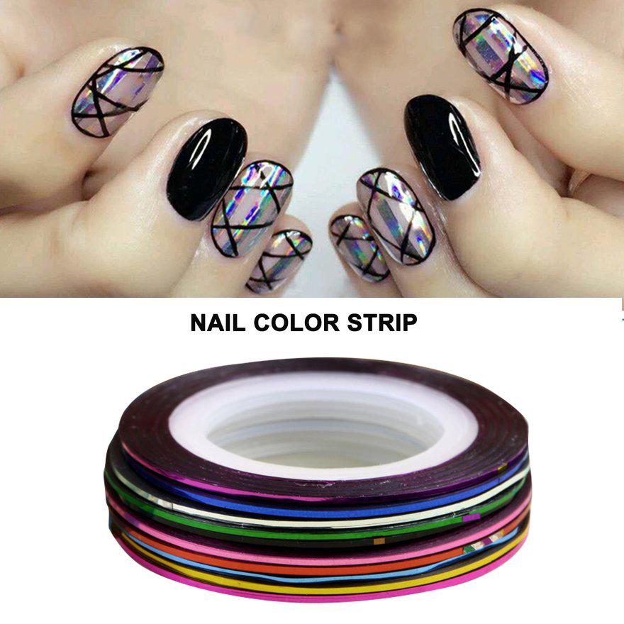 Buy Pearliky 10 Colors Nail Roll Striping Tape Line Nail Art Decoration