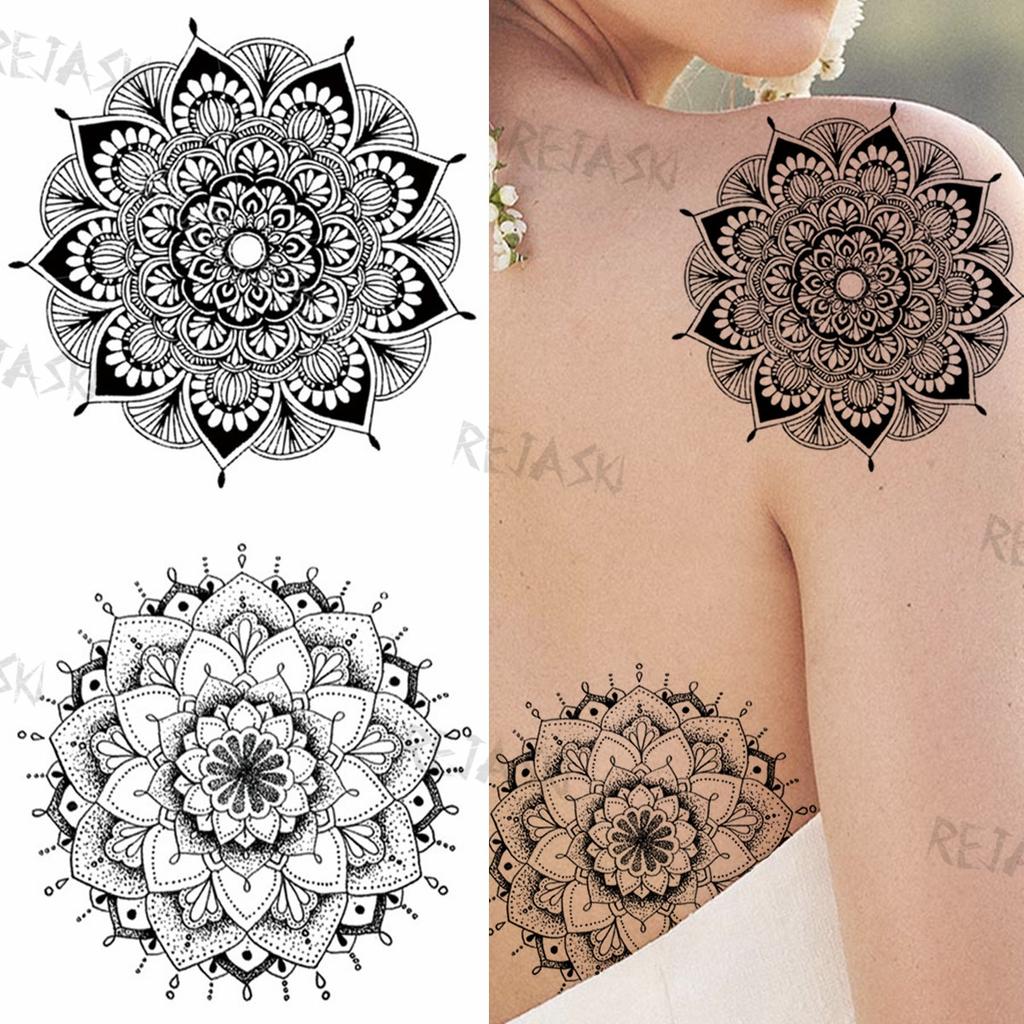 Buy Mandala Flowers Temporary Tattoo For Women Black Henna Mehndi Tattoos Sticker Rose Lace Owl Fake Jewelry Tatoos Body Chest Back At Affordable Prices — Free Shipping, Real Reviews With Photos — Joom 1024_x_1024_jpg