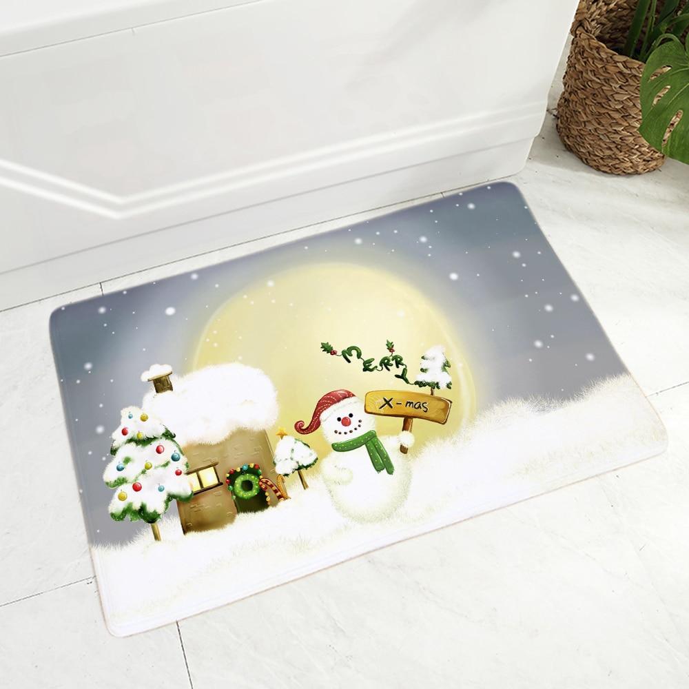 Buy Merry Christmas Doormat for Hallway Decor Cartoon Snow Man Floor