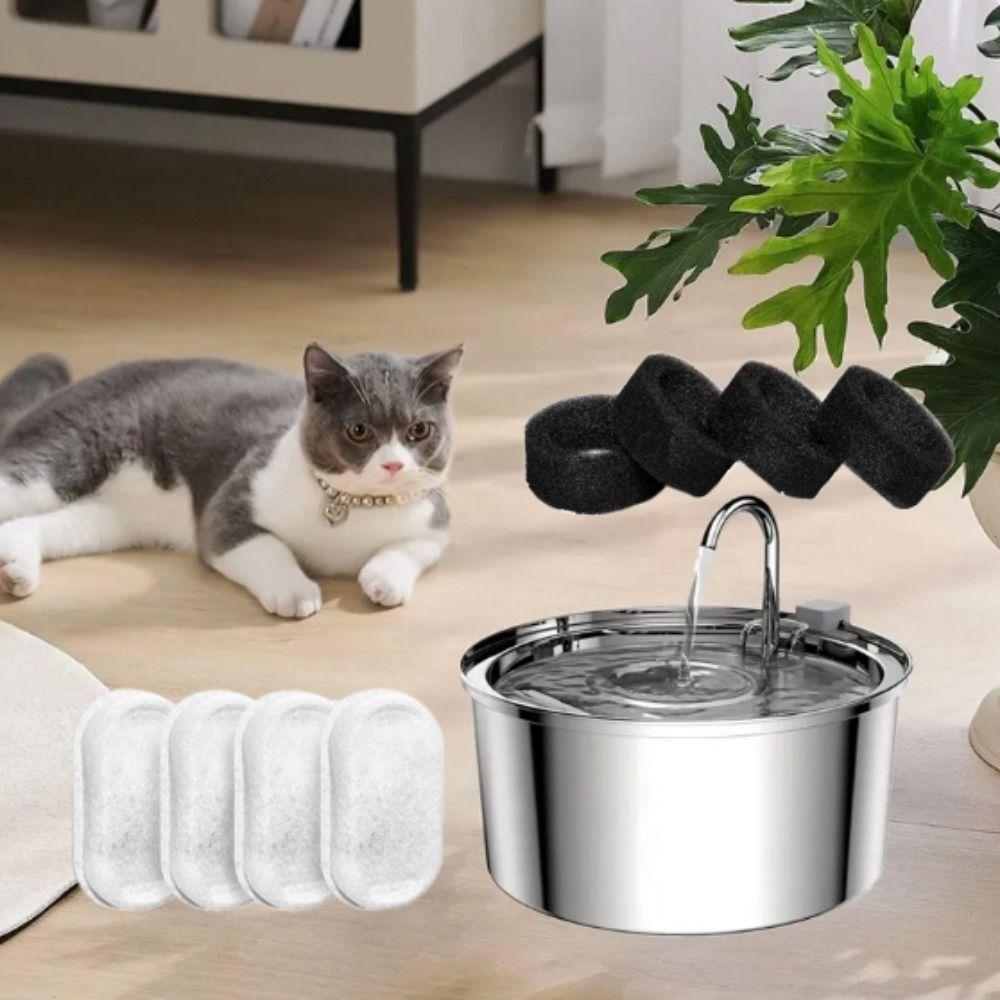 8pcs/set White/Black Pet Water Fountain Sponges Sponges Filter Element