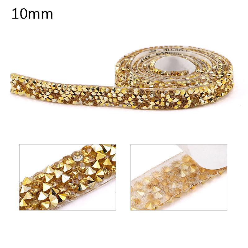 Buy 1X Selfadhesive Rhinestones Trim Glitter Crystal Tape Strass Ribbon Chain Rhinestones Trim
