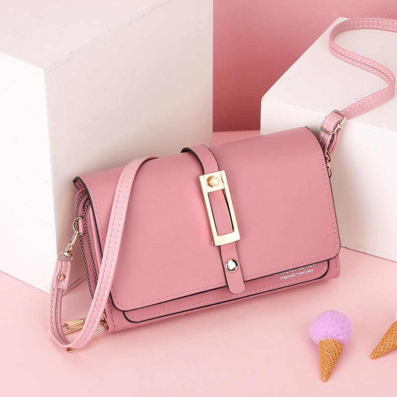 Koop Korean Style Bag Solid Color Fashion Mobile Phone Bag Versatile Retro Messenger Bag