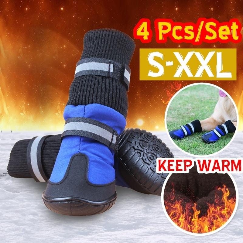 Buy 4PCS Winter Waterproof Nonslip Warm Dog Shoes Thick Snow Boots
