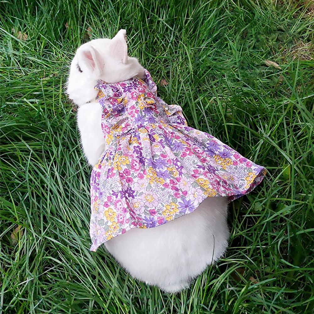 Buy Pet Rabbit Soft Floral Skirt Small Animal Clothes Harness Vest