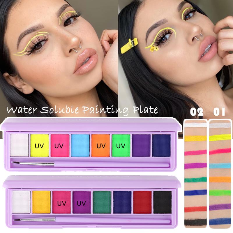 Buy 8 Colors Water Activated Eyeliner UV Light Neon Pastels Eyeliner