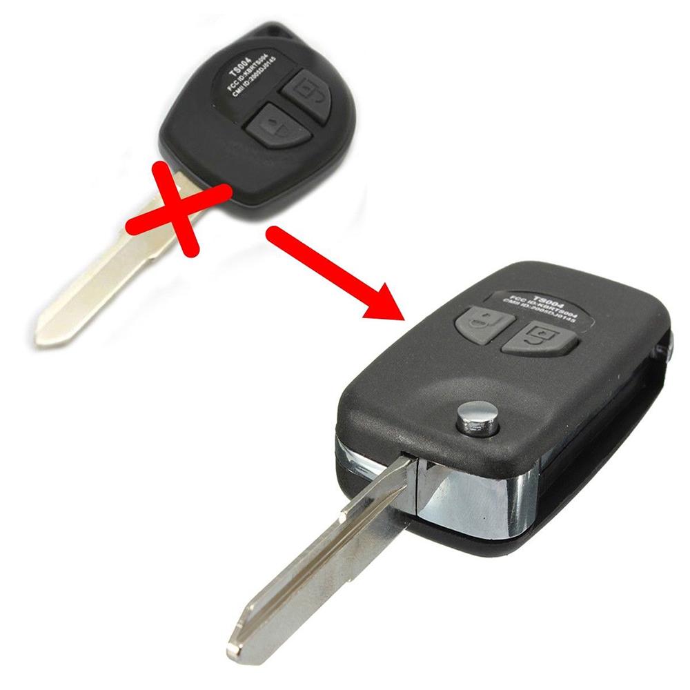 2Pcs Flip Remote Key Fob Case Replacement For Suzuki Grand Vitara Grand Ignis InCar Technology